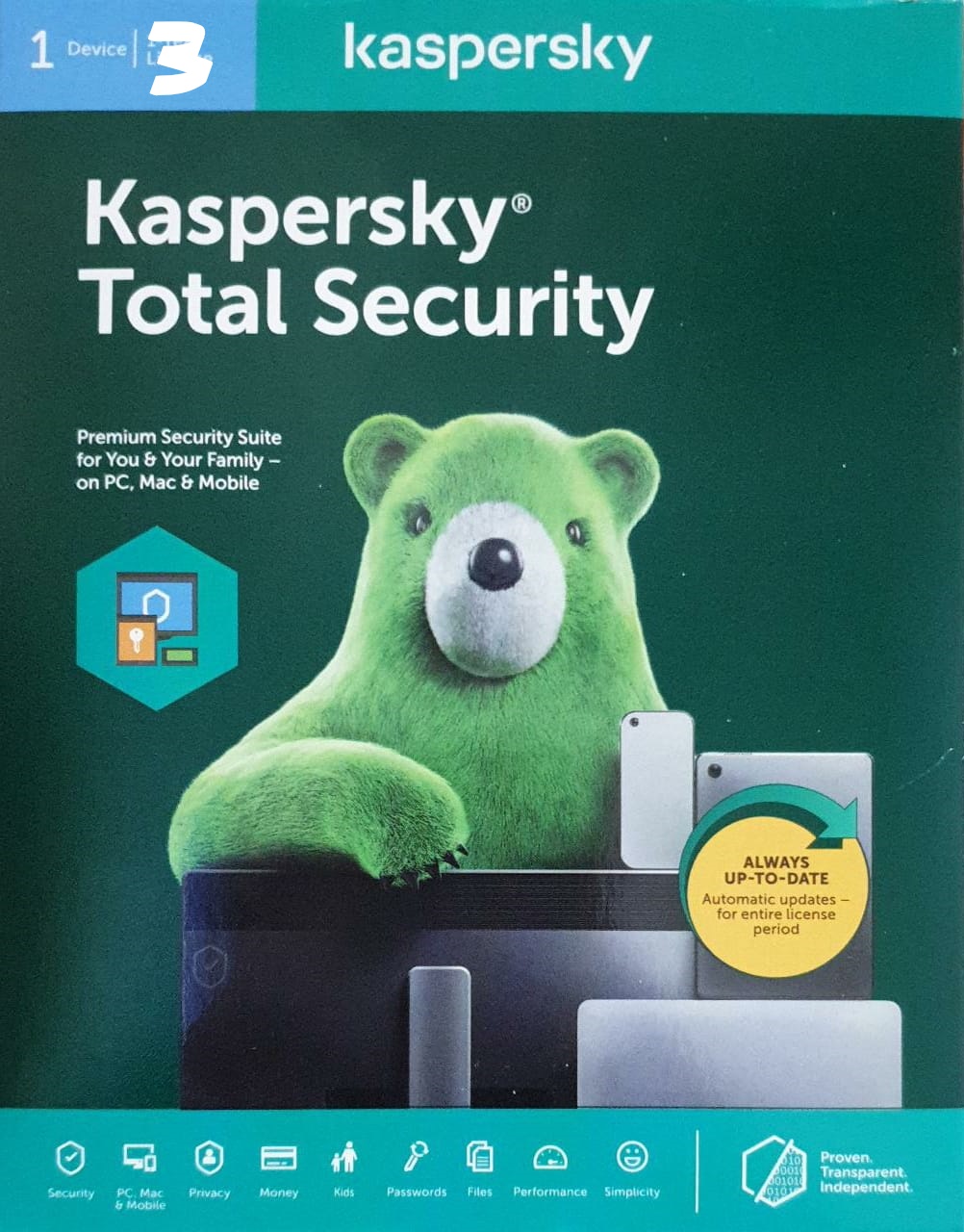Kaspersky Total Security 3 Years /  Price including all Taxes