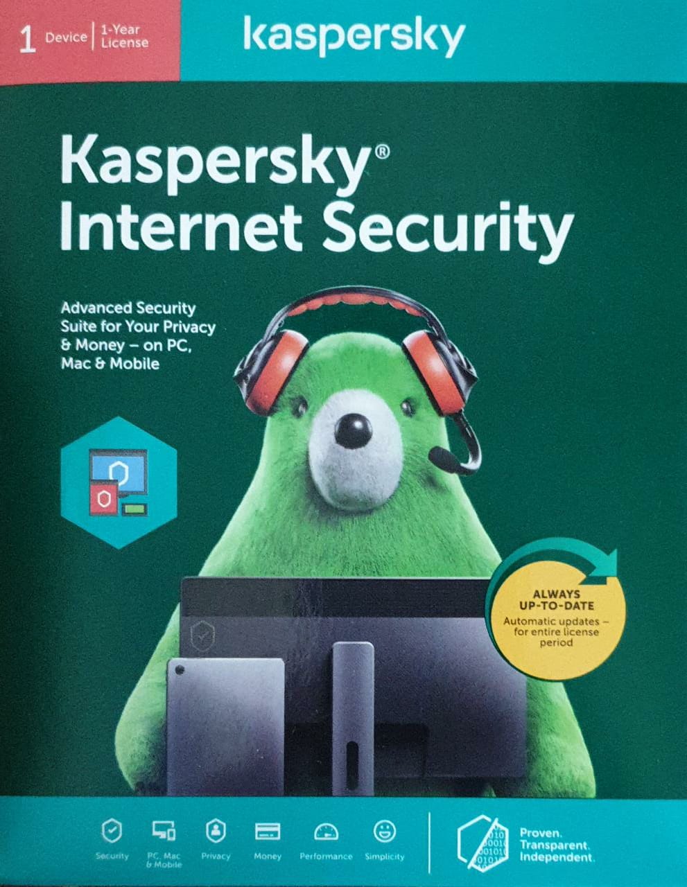 Kaspersky Internet Security 1 Year  /  Price including all Taxes