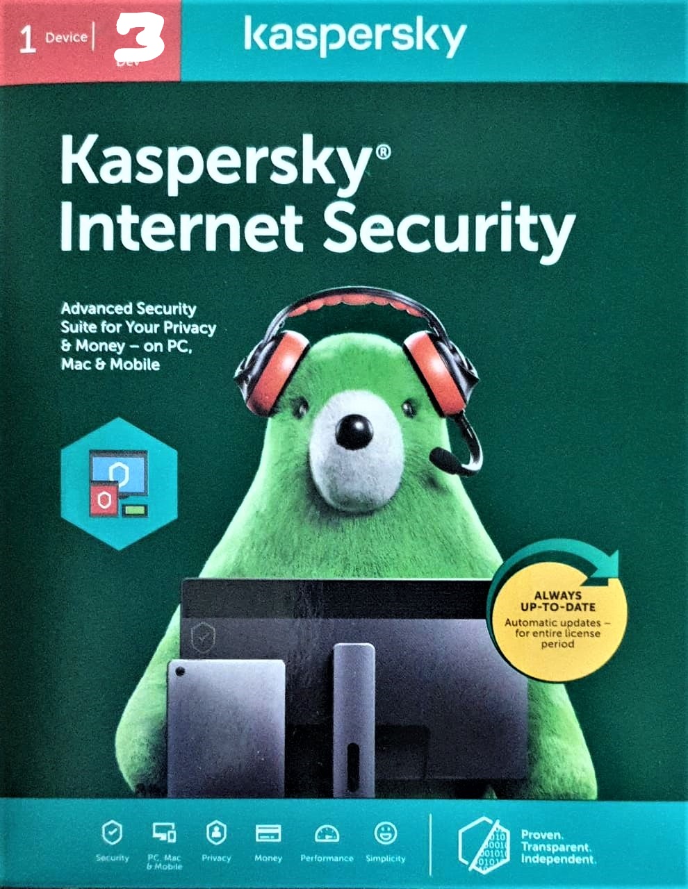Kaspersky Internet Security 3 Years  /  Price including all Taxes